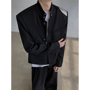 现货！25秋冬超短款男金属垫肩明星同款新中式夹克西服XZ69-P138图片