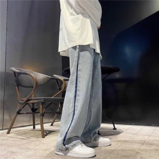 牛仔裤男夏季潮大码休闲裤子高街设计感裤子KJ15P42，男装牛仔裤，星座1116-2