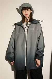 中性风山系防水冲锋衣渐变色夹克女聚酯纤维JK77087P85控128图片