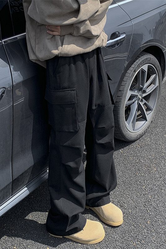 新款美式cleanfit微喇褶皱工装裤XZ604-KG97-特P50控88,男装工装外套,星座604
