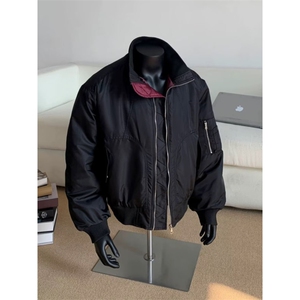 廓形宽松短款飞行员棉服男冬季加厚夹棉保暖棒球服夹克外套图片
