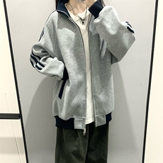 抖音得物高品质美式高街重磅结构设计拼接织带立领卫衣外套CM42，男装卫衣，电商A486