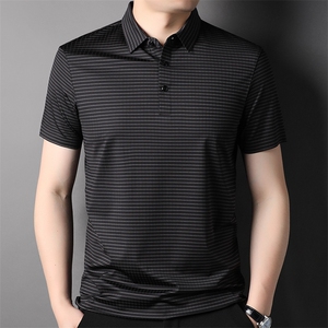 夏季纯棉半袖POLO衫男士短袖T恤条纹上衣翻领t恤衫潮BB5193-P75图片