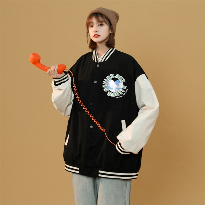 中性风 春秋季情侣棒球服男女休闲夹克女时尚外套男BQF296-P50图片