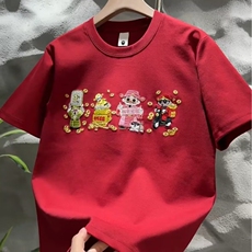 水洗做旧刺绣工艺拥簇花卉2026夏季男女刺绣短袖情侣潮宽松T恤，男装T恤，星座218-8