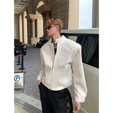 小众潮牌结构设计高级感机车皮夹克外套男女垫肩皮衣LHT522-P75，男装夹克，星座1008