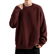 春季新款大码男士圆领套头提花卫衣6520-P42大码元，男装卫衣，星座209