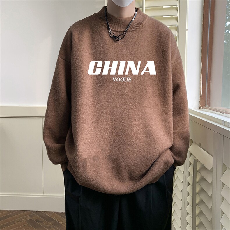 控68半高领毛衣男士大码针织衫男毛线衣男M18001-P45加绒款-P65,男装针织衫/毛衣,电商A040