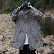 防晒衣男夏季痞帅户外机能冲锋衣外套美式连帽防晒服夹克FS84-P40，男装夹克，星座1008