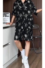1短袖衬衫男+短裤潮流休闲套装男M-5XL大码TZ78720P50控98模特图，男装牛仔裤，星座226-2