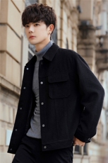 春秋男士休闲夹克宽松翻领工装外套高级感上衣韩版2175-P215控348，男装夹克，电商A355（原A415）