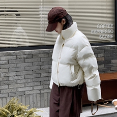 免洗PU皮羽绒棉服女短款2025新款冬季加厚宽松面包服外套C519-100，男装棉衣，星座911-2(原星座613-2）