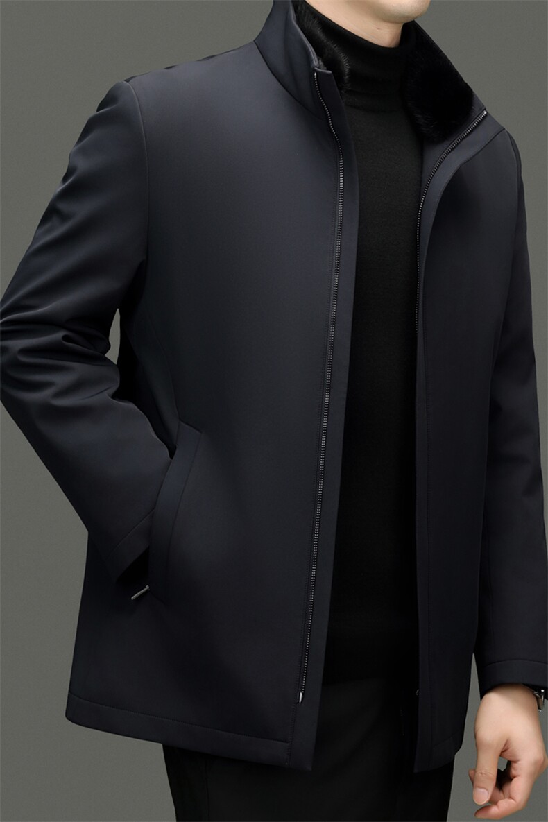 XL-PK0022秋冬男士新款夹克可脱卸兔毛内胆水貂领大衣保暖派克服,男装夹克,电商B360