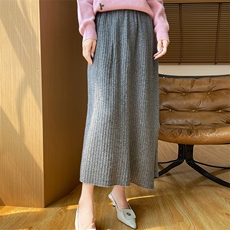 女士半身裙双层多色可选羊毛柔软微弹，女装半身裙，浩新羊绒