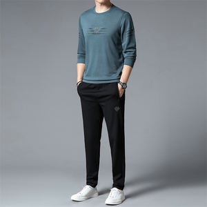 S3085-2钱塘2020-2中青年男士春秋新款时尚休闲简约卫衣套装P127图片