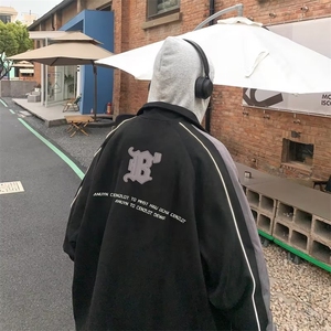 鹿皮绒外套男士春秋款美式复古潮牌上衣冬季高街立领休闲男装夹克图片