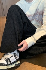 8XL-M特大码秋季新款垂感休闲裤男宽松直筒裤男裤拖地裤K942P40，男装休闲裤，电商D206-1