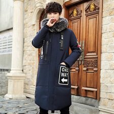 2020电商B247冬季新款韩版休闲连帽大毛领中长款保暖潮MY79，男装羽绒服，电商B247
