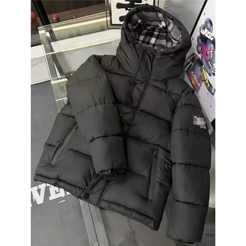 (网图)羽丝袖章格子连帽休闲羽绒服休闲潮流加厚313B-2207-P185,男装羽绒服,星座313B