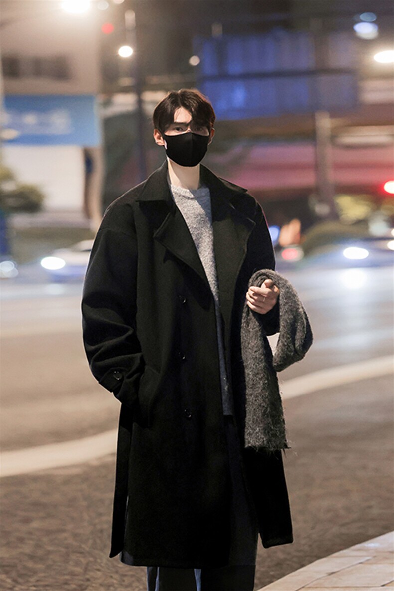 长款过膝男装呢料呢子大衣冬季呢子翻领外套XZ514-2-F10-P138,男装毛呢大衣,星座514-2(原B239)