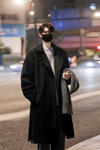 长款过膝 男装呢料呢子大衣 冬季呢子翻领外套 XZ514-2-F10-P138图片