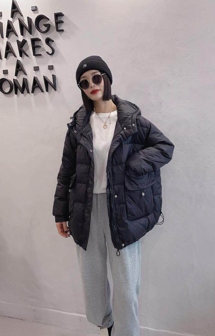 韩版宽松大版羽绒服，女装羽绒服，那简
