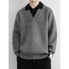 1506-1/MYM2391原版高质量毛衣/P68衬衫休闲款假两件男高级感毛衣，男装针织衫/毛衣，星座1506-1