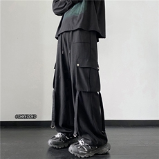 2023秋季新款日系口袋工装裤飘带宽松休闲裤B315-K23447-p65控88，男装休闲裤，电商B315