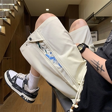 创意拉链设计款休闲时尚卫裤潮夏季五分裤短裤24XD23055特批35，男装休闲裤，电商A042