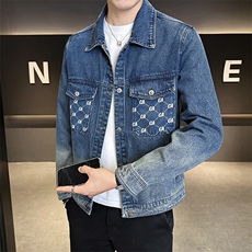 牛仔外套男水洗高级感衣服秋季修身牛仔夹克C317-J6510-P125，男装夹克，电商C317