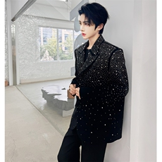 （图）小众烫钻西装外套气质西服上衣2819-P145（裤子2611），男装西服，星座910-5