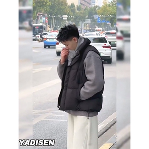 现货5W件冬季三防硬挺boxy短款立领棉衣马夹外套加厚马甲保暖棉服图片