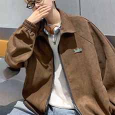 灯芯绒大拉链外套男款秋季夹克2024休闲衣服J7089P75，男装夹克，电商A157