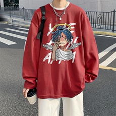 抖音供货、秋季现货舒适棉宽松重磅长袖T恤D223A-CT2329-特P28，男装T恤，电商019-1