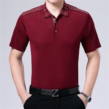 2021夏季新款大码男士T恤桑蚕丝翻领POLO衫1107，男装T恤，星座1203