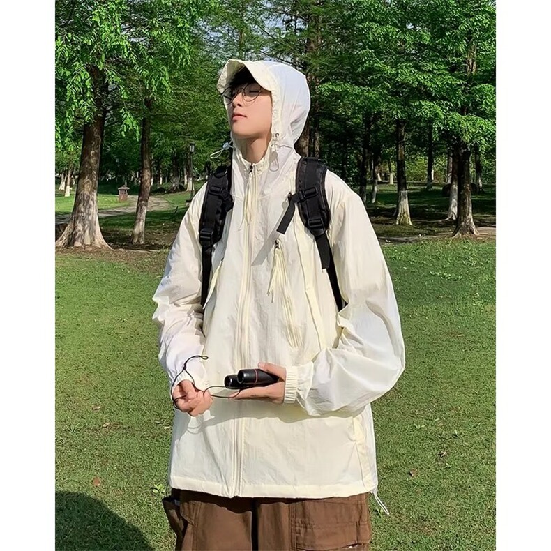 连帽防晒衣男夏季薄款宽松休闲情侣装透气防晒服外套HT80,男装防晒衣,星座1116A-1（原606A）