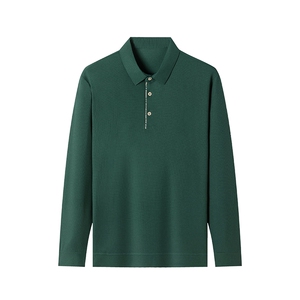 春秋季Polo衫中青年男士翻领打底上衣服新款休闲商务长袖t恤男潮图片
