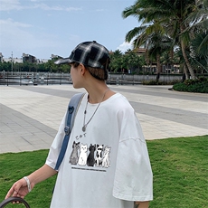 DX17100-P20纯棉短袖t恤男大码半袖打底衫宽松体恤衫港风，男装T恤，电商A040