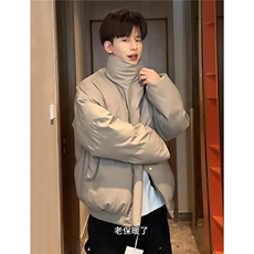 网图防水防污冬季加厚棉服cleanfit短款情侣皮外套男M90特P73，男装棉衣，电商A341