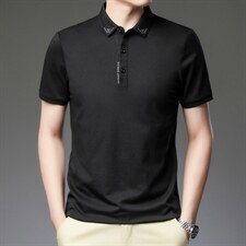 短袖T恤男士polo新款男士夏季商务休闲翻领半袖体恤纯色宽松上衣,男装T恤,电商B212（原钱塘6029）