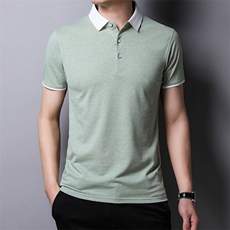 爸爸短袖t恤男士夏装冰丝polo衫纯色衣服夏季中老年男装体恤上衣，男装T恤，电商B212（原钱塘6029）