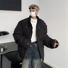 保暖小众设计立领棉衣男金属加厚棉袄痞帅潮外套冬季HY113-P91，男装棉衣，星座1109-3