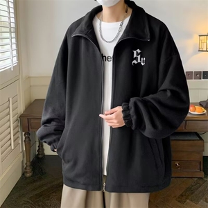 高级感外套男春秋卫衣外套潮牌翻领高街宽松休闲衣服WY415/P40图片