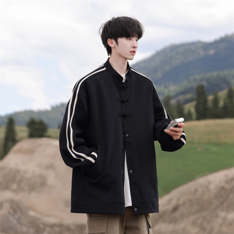 BL0666-P85新中式条纹盘扣oversize宽松夹克外套,男装夹克,星座109