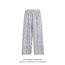 夏季新款潮流格子花纹宽松透气冰丝休闲裤B315-K25661-特P30控58，男装休闲裤，电商B315