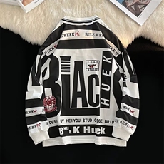 polo卫衣男秋新款美式涂鸦满印上衣潮牌炸街hiphop外套WY673P36，女装短外套，星座1013-5