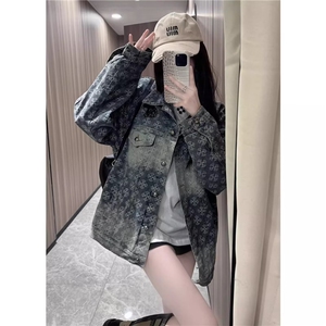 美式复古提花设计牛仔外套女2025新款高级休闲百搭夹克情侣