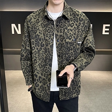 C317-6702-P952025春季新款豹纹宽松衬衫式夹克薄款男女款，男装夹克，电商C317
