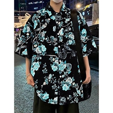 衬衫短袖宽松印花宽松韩版潮流2026夏季ins新款外套CY1079-P27，男装衬衫，星座412-2
