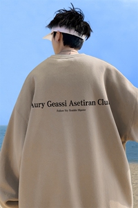 ！直播品质 重磅宽松大码港风aury印花圆领卫衣WY110-特p28图片